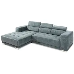 SOMETA Ecksofa Cocoon Samt Stoff Ice Blue