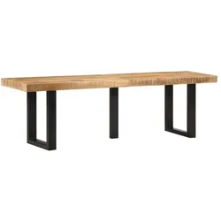 vidaXL, Sitzbank, Almelas (Raues Mango-Massivholz mit 3 Beinen) (160 cm)