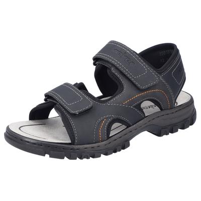 Trekkingsandale RIEKER, Herren, Gr. 44, schwarz, Lederimitat, Textil, Schuhe, Sommerschuh, Outdoorsandale, Freizeitsandale, mit Profilsohle