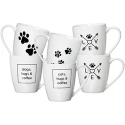 KAFFEEBECHER Mika Mix weiß 360 ml 6er Set