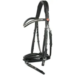 Kieffer Trensenzaum Comfort Young Profi schwarz/weiß unterlegt Ponytrense, Größe Pferd: G-Pony/VB