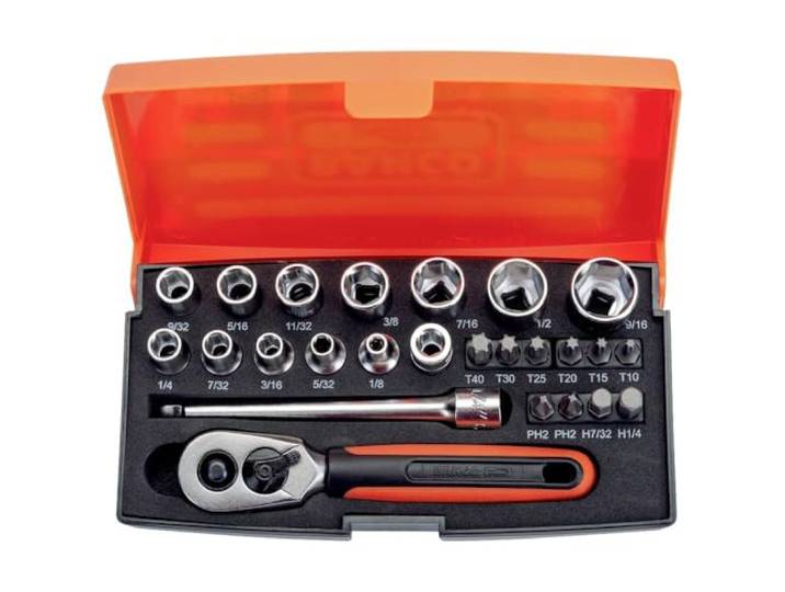 Bahco BHSL25AF\, Jeux de Douilles Multicolore