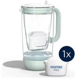 Brita Glaskrug Limited Edition inkl. 1 Maxtra Pro Pure Performance Kartusche, Wasserfilterkanne, Grün