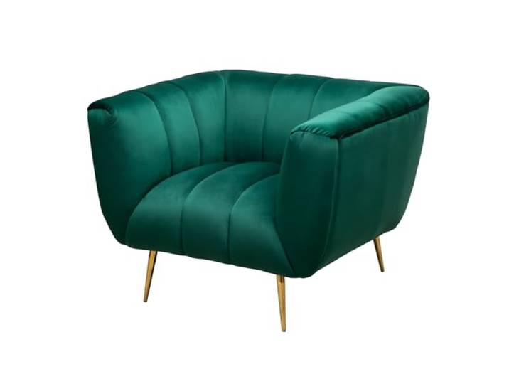 Sessel NOBLESSE - 105cm - smaragdgrün - Samt Ziersteppung Federkern Retro Rundumbezug, Nosagfederung, hoher Komfort, Design, Eyecatcher