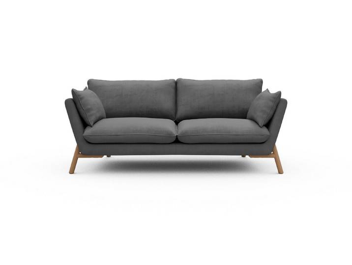 moebelfaktor Sofa Emil 2-Sitzer, schräg gestellte Armlehnen, hoher Rücken