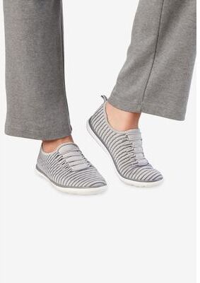 Women's The CV Sport Ariya Textured Knit Slip On Sneaker by Comfortview in Pearl Grey (Size 8 M)