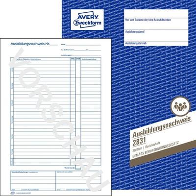Avery Zweckform Ausbildungsnachweis, DIN A4, 28 Blatt, 1 Woche je Seite, nicht perforiert, Heftform