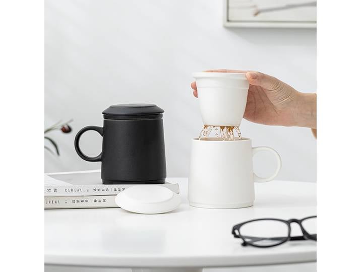 Tianview 375ML tasse en céramique bureau tasse à thé tasse en céramique doublure filtre haute température service à thé coffret cadeau