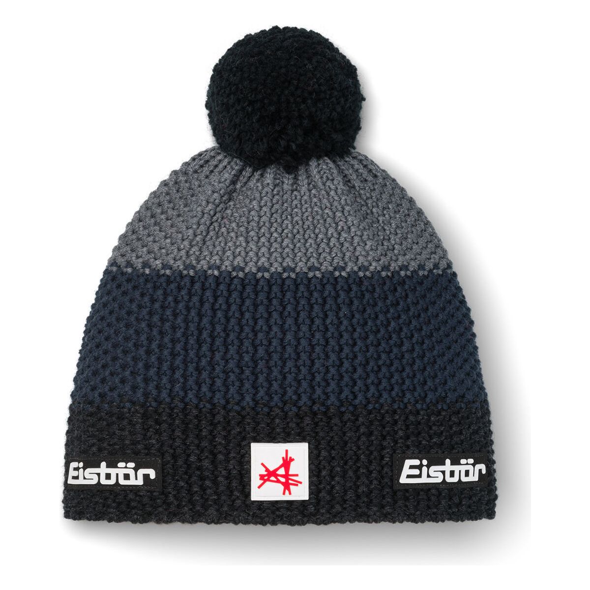 Eisbär Star Pompon Mütze SA schwarzmel-d.cobalt-anthrazit (786) 33172-786