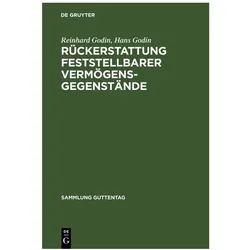 Godin:Rückerstattung feststellbarer Ver, Fachbücher von Reinhard Godin, Hans Godin