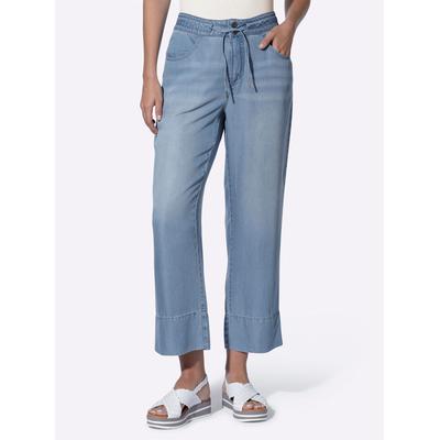 Culotte HEINE, Damen, Gr. 40, Normalgrößen, blau (blau, bleached), 100% Lyocell, unifarben, Hosen Culotte