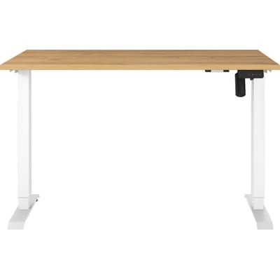 Schreibtisch GERMANIA "Boras, elektrisch höhenverstellbar", weiß (grandson, eiche, nachbildung, weiß, weiß, grandson, eiche, nachbildung), B:120cm H:120cm T:80cm, Tische, Schreibtisch, Höhe 72-120 cm, elektrisch höhenverstellbar Memory-Funktion
