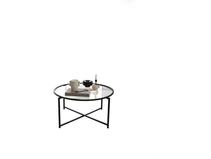 Salontisch Yasam schwarz Glas B 83 T 83 cm