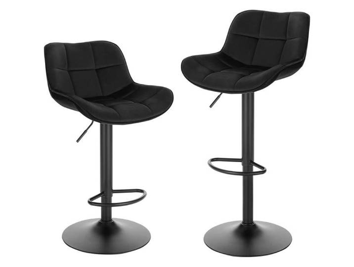 EUGAD 2x Tabouret Bar Chaise de Bar pivotante pour Bistro Restaurant Cuisine Hauteur Réglable 62-84cm Noir 1005BY-2
