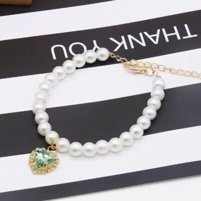 Uplift Picks Adjustable Pearl Cat Collar Necklace For Kittens i 20 25 Cm