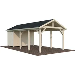 Palmako Carport Robert 23,1 m2 mit Geräteraum - naturbelassen