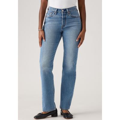 Stretch-Jeans LEVI'S "LV Jeans 501 CURVE BLACKS", Damen, Gr. 27, Länge 30, blau (lucid dream), Denim/Jeans, Obermaterial: 99% Baumwolle, 1% Elasthan, bequem lang, Jeans, Die Passform schmeichelt kurvigen Figuren