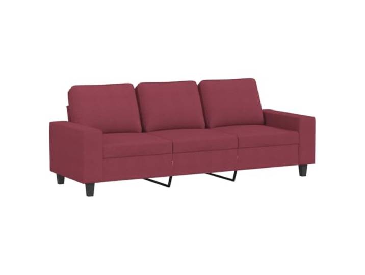 GHVBNMF 3-Sitzer Sofa Weinrot 180 cm Stoff Couch Metallgestell Modernes Polstersofa mit dicker Schaumstoffpolsterung und Metallgestell für Wohnzimmer.
