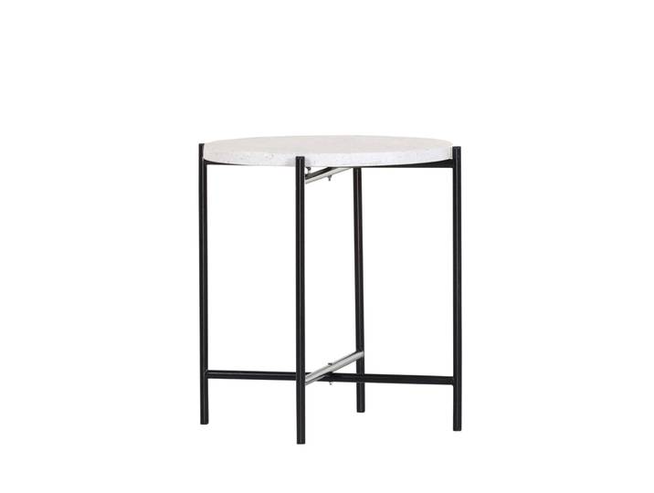 INTERhome Beistelltisch TERRAZZO 48 x 50 cm weiß/ schwarz