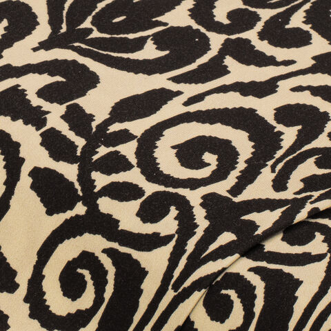 Stretch-Blusenstoff "Ornamente", natur/schwarz