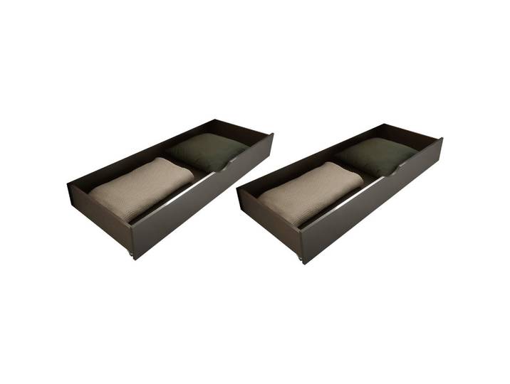 Carryhome Bettkastenset, Graphitfarben, Holzwerkstoff, 137x19x62 cm, Schlafzimmer, Bett, Bettgestelle- Einzelteile, Bettkasten