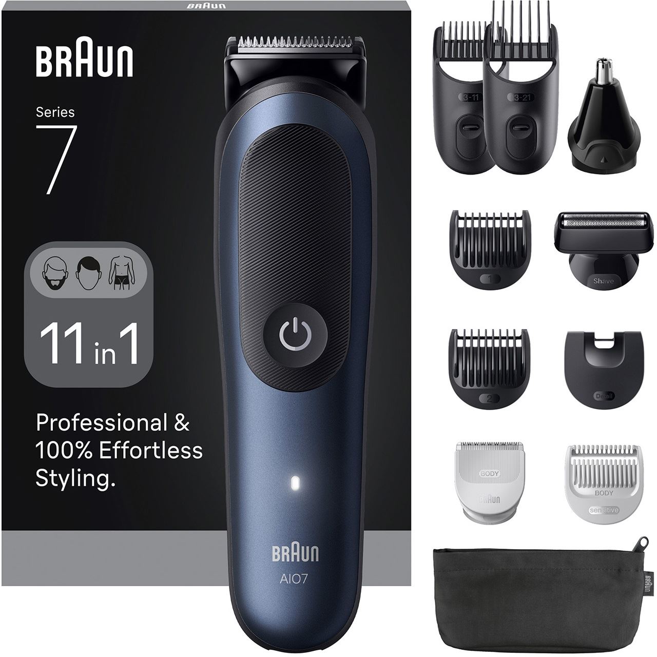 Braun Series 7 All-In-One Style Kit AIO7540 (dunkelblau/schwarz, 11-in-1)