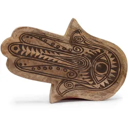 Long Tray 30x20.5x2.5cm - Hamsa Black Engraved