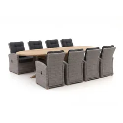 Intenso Mazzano/ROUGH-Y Ellips 280 cm Gartenmöbel-Set 9-teilig verstellbar