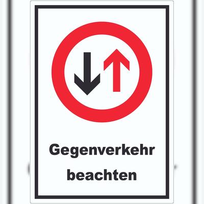 HB-Druck Aufkleber Verkehrszeichen 208 Gegenverkehr A6 (105x148mm)