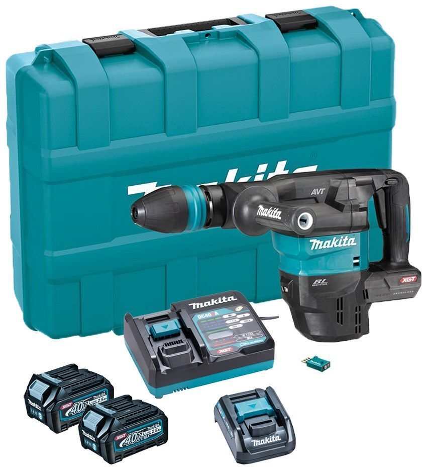 Makita HM001GD201 40V Max XGT Cordless Demolition Hammer – 2x 2.5Ah Batteries, Charger & Case