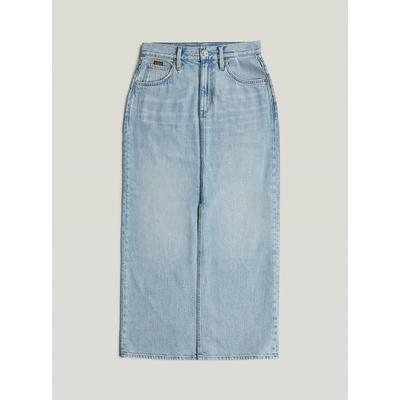 Jeanskleid G-STAR "Viktoria Long Rock", Damen, Gr. 26, Normalgrößen, Denim/Jeans, sun faded cloudburst, Denim/Jeans, Obermaterial: 100% Baumwolle, Kleider