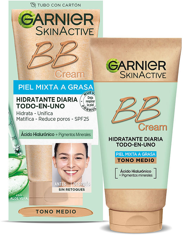 Garnier Skinactive Bb Cream piel mixta a grasa hidratante diario SPF25 #tono medio