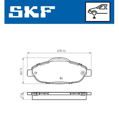 SKF Bremsbelagsatz, Scheibenbremse VKBP 80038 für Peugeot