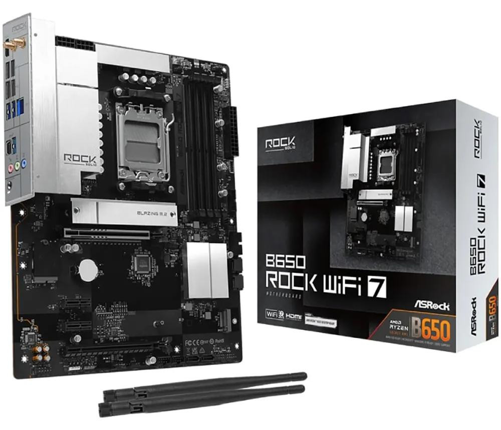 ASRock B650 Rock WiFi7 AM5 Moederbord - AMD Socket AM5 (Ryzen Zen4)
