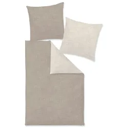 Ibena Bettwäsche Bugatti 155 x 220 cm Satin Beige Natur