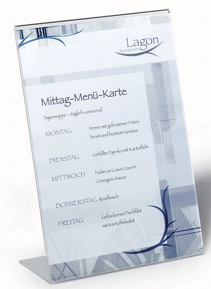 Präsentationsständer aus Acryl, DIN A4, HxBxT 290 x 210 x 90 mm, VE 10 Stk DURABLE