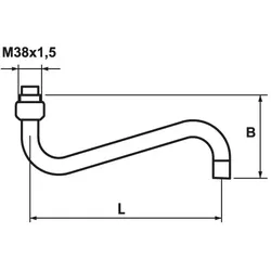 KWC Auslauf GASTRO Wand A450, unten, chromeline 530453