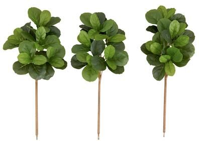 Nearly Natural 3.5' Artificial Fiddle Leaf Fig Tree - Set of 3