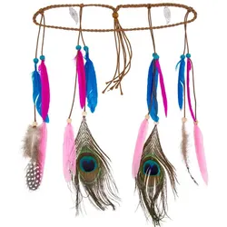 Haarschmuck "Indianer", rosa/pink/blau
