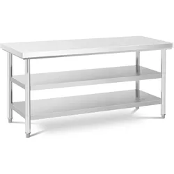 Helloshop26 - Arbeitstisch aus Edelstahl professionelle Metzgerarbeitsplatte (60 x 180 cm 3 Ebenen 600 kg Tragkraft) professionell 14_0005082