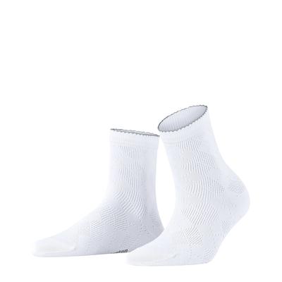Kurzsocken BURLINGTON "Chelsea", Damen, Gr. 36-41, weiß, Baumwollmischung, mehrfarbig, Socken, Einheitsgröße 36-41, elegante Ajour-Musterung