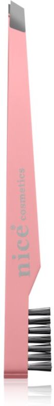 Diva & Nice Cosmetics Accessories slanted tweezers with brush Pink 1 pc