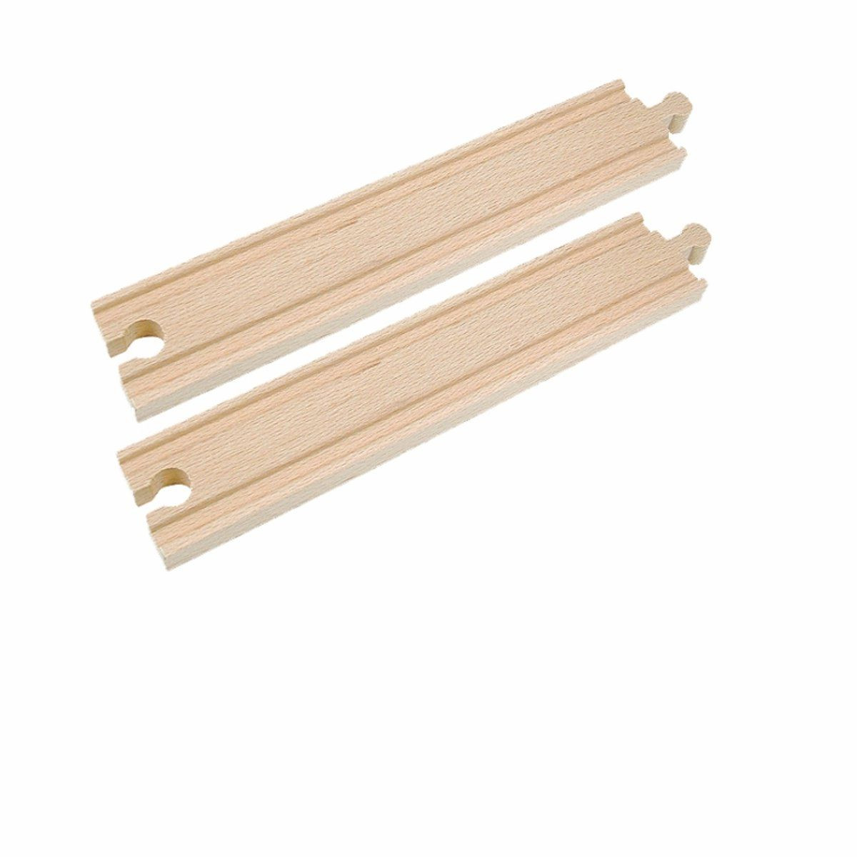 Woody Houten trein rails 2 rechte banen 22 cm