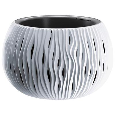 Pflanzkübel PROSPERPLAST "Sandy Bowl", weiß, H:19cm Ø:29cm, Kunststoff, Pflanzgefäße, Pflanzkübel, ØxH: 29x19 cm
