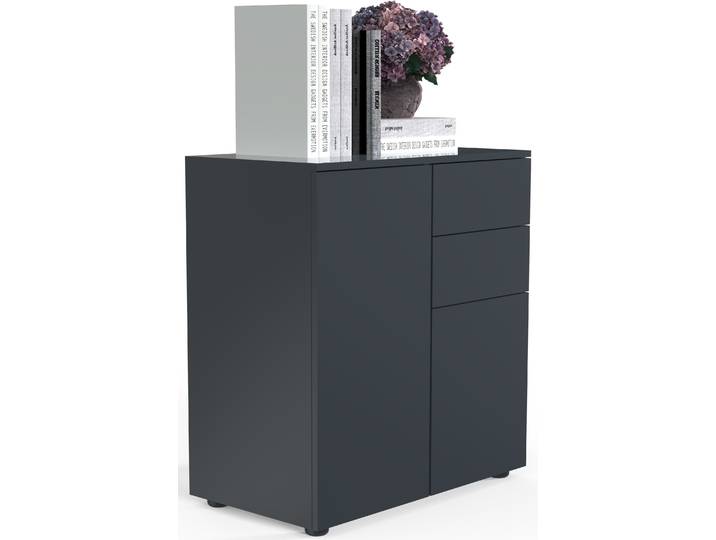 Kommode VCM Holz Kommode Sideboard Anrichte Dalosa 4 Schublade , schwarz (anthrazit), B:70cm T:39cm, Sideboards, Kommode