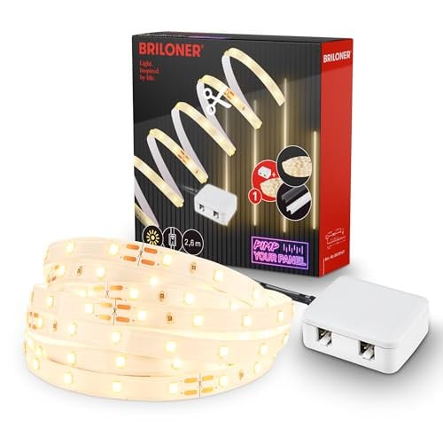Briloner Pimp your Panel LED strip starterset warm wit, zwart/wit