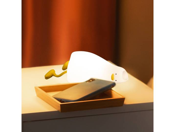 FH Lighting Tischlampe Ducky, dimmbar, weiß / opal, für Kinderzimmer, Kunststoff, Tischlampe