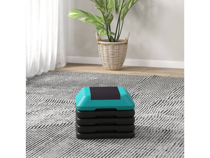 SPORTNOW Stepper Réglable 5 Hauteurs 150kg Maison Gym Bleu