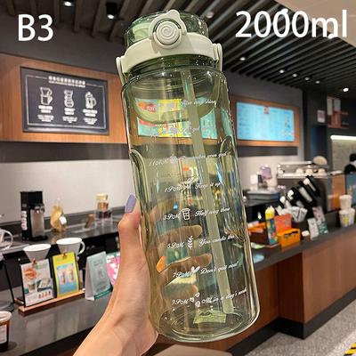 Universal Stock Hydra Track Motivational Water Bottle With Straw Large Capacity Time Marker Bottle 3