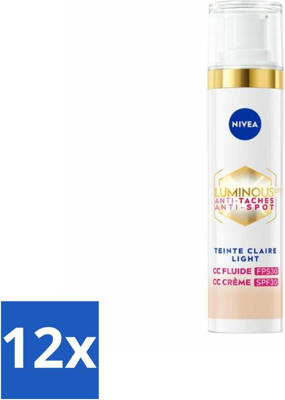 NIVEA - Cellular LUMINOUS 630 CC Cream Light - Getönte Tagescreme - Gegen Pigmentflecken - LSF 30 - 40 ml - Vorteilspack - 12 Stücke